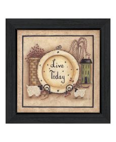 "Live Today" by Mary Ann June, Ready to Hang Framed Print, Black Frame