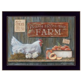 "Fresh from the Farm" By Pam Britton, Ready to Hang Framed Print, Black Frame