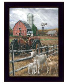 "The Old Tractor" by Ed Wargo, Ready to Hang Framed Print, Black Frame