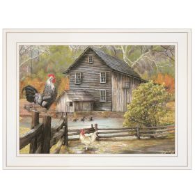 "Down on the Farm I" by Artisan Ed Wargo, Ready to Hang Framed Print, White Frame