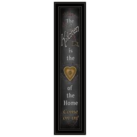 "Chalkboard Kitchen" By Trendy Decor 4U, Ready to Hang Framed Print, Black Frame