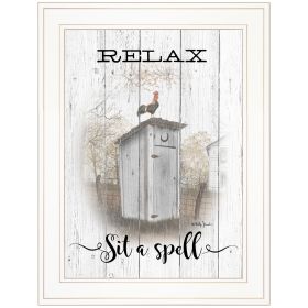 "Relax-Sit a Spell" By Billy Jacobs, Ready to Hang Framed Print, White Frame