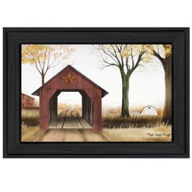 "Bucks County Bridge" By Billy Jacobs, Ready to Hang Framed Print, Black Frame
