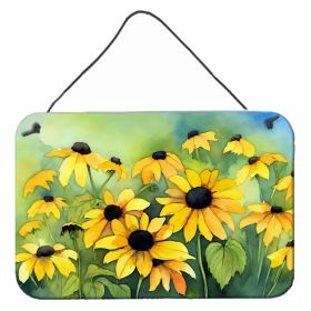 NEW Maryland Black-Eyed Susans in Watercolor Wall or Door Hanging Prints Aluminum Metal Sign Kitchen Wall Bar Bathroom Plaque Home Decor, 8HX12W