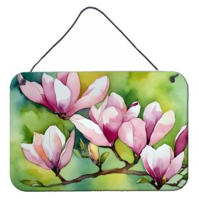 NEW Mississippi Magnolia in Watercolor Wall or Door Hanging Prints Aluminum Metal Sign Kitchen Wall Bar Bathroom Plaque Home Decor, 8HX12W, Multi