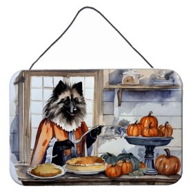 NEW Keeshond Fall Kitchen Pumpkins Wall or Door Hanging Prints Aluminum Metal Sign Kitchen Wall Bar Bathroom Plaque Home Decor, 8HX12W, Multicolo