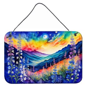 NEW Delphinium in Color Wall or Door Hanging Prints Aluminum Metal Sign Kitchen Wall Bar Bathroom Plaque Home Decor, 8HX12W, Multicolor