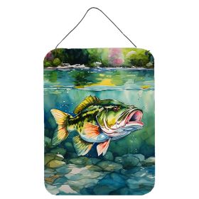 NEW Largemouth Bass Wall or Door Hanging Prints Aluminum Metal Sign Kitchen Wall Bar Bathroom Plaque Home Decor Front Door Plaque, 12x16, Multico