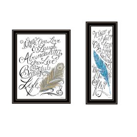 Trendy Decor 4U 2- Piece Vignette What if I FAIL? Black Framed Wall Art for Living Room, Bedroom Wall Art Print for Home Decor by Deb Strain