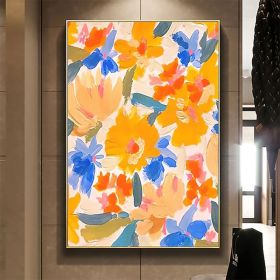 Handmade Oil Painting Canvas Wall Art Decor Original Orange Flower Painting Abstract Floral Painting Living Room Hallway Bedroom Luxurious Decora (style: 1.0, size: 100X150cm)