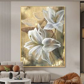 Hand Painted Oil Paintings Hand Painted High quality Flowers Contemporary Modern Rolled Canvas Living Room Hallway Luxurious Decorative Painting (style: 1.0, size: 50X70cm)