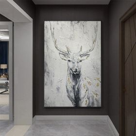 Hand Painted Oil Painting Hand Painted Rich Deer Oil Painting On Canvas Animal Pattern Decorative Painting Classical Porch Mural Handmade Art Liv (style: 1.0, size: 150x220cm)