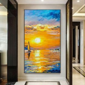 Handmade Oil Painting Modern Oil Painting On Canvas Abstract Oil Painting Hand Painted Large Wall Art For Living Room Hallway Bedroom Luxurious D (style: 1.0, size: 50x100cm)
