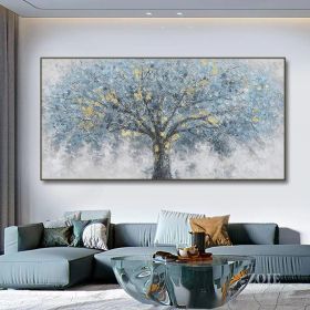 Hand Painted Oil Painting Oil Painting on Canvas Tree Blue Abstract Trees Landscape Modern Oil Painting Original Hand Painted Painting Modern Art (style: 1.0, size: 100x150)