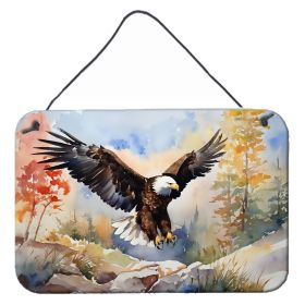 NEW Eagle Wall or Door Hanging Prints Aluminum Metal Sign Kitchen Wall Bar Bathroom Plaque Home Decor, 8HX12W, Multicolor (Default: Default)