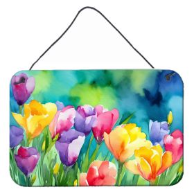 NEW Freesias in Watercolor Wall or Door Hanging Prints Aluminum Metal Sign Kitchen Wall Bar Bathroom Plaque Home Decor, 8HX12W, Multicolor (Default: Default)